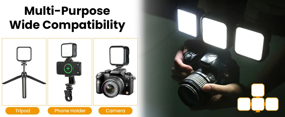 Minifocus Full Color RGB LED Video Light 2500K-7000K 800LUX Mini Fill 3 Cold Shoe 1800mAh Type-C Pocket Camera Hot Shoe Light