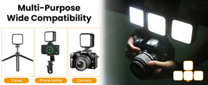 Minifocus Full Color RGB LED Video Light 2500K-7000K 800LUX Mini Fill 3 Cold Shoe 1800mAh Type-C Pocket Camera Hot Shoe Light