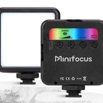 Minifocus Full Color RGB LED Video Light 2500K-7000K 800LUX Mini Fill 3 Cold Shoe 1800mAh Type-C Pocket Camera Hot Shoe Light