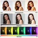 Minifocus Full Color RGB LED Video Light 2500K-7000K 800LUX Mini Fill 3 Cold Shoe 1800mAh Type-C Pocket Camera Hot Shoe Light