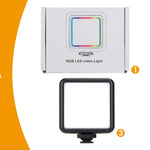 Minifocus Full Color RGB LED Video Light 2500K-7000K 800LUX Mini Fill 3 Cold Shoe 1800mAh Type-C Pocket Camera Hot Shoe Light