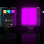 Minifocus Full Color RGB LED Video Light 2500K-7000K 800LUX Mini Fill 3 Cold Shoe 1800mAh Type-C Pocket Camera Hot Shoe Light