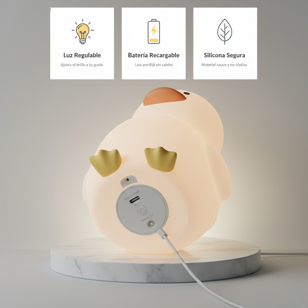 DoDo Lámpara LED AURANB – Luz Nocturna de Silicona con Patito